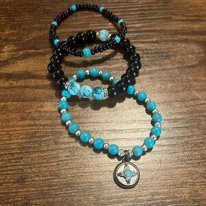 Western beaded elastic bracelet set